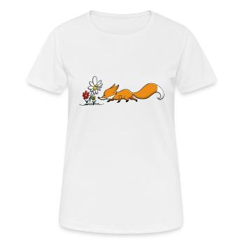 Fuchs Fuchs Blume - Frauen T-Shirt atmungsaktiv - Weiß - Vorne - AI Model Female 172 dark (172cm)