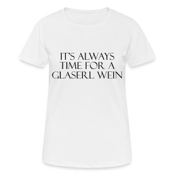 Wine | Funny saying - Women's Breathable T-Shirt - white - Front - AI Model Female 172 dark (172cm)