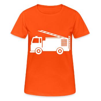 Fire engine - Women's Breathable T-Shirt - neon orange - Front - AI Model Female 172 dark (172cm)