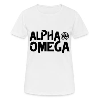 Alpha und Omega - Frauen T-Shirt atmungsaktiv - Weiß - Vorne - AI Model Female 172 dark (172cm)