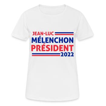 Mélenchon Elections Présidentielles France - T-shirt respirant Femme - blanc - Devant - AI Model Female 172 dark (172cm)