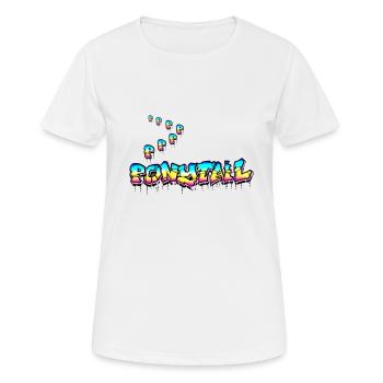 PONYTAIL - Frauen T-Shirt atmungsaktiv - Weiß - Vorne - AI Model Female 172 dark (172cm)
