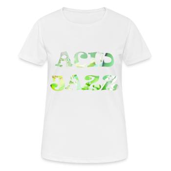 Retro Acid Jazz Funk - Frauen T-Shirt atmungsaktiv - Weiß - Vorne - AI Model Female 172 dark (172cm)