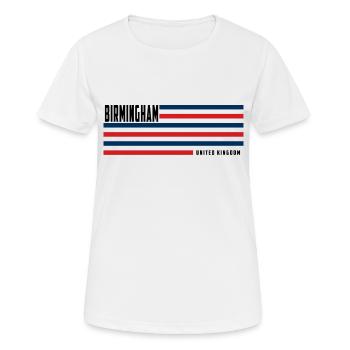 Birmingham Royaume-Uni - T-shirt respirant Femme - blanc - Devant - AI Model Female 172 dark (172cm)