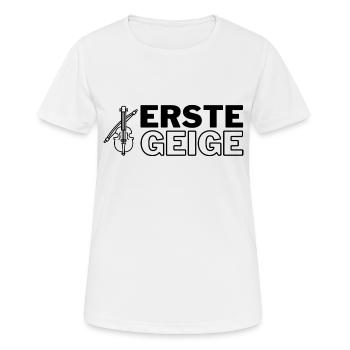 Erste Geige - Frauen T-Shirt atmungsaktiv - Weiß - Vorne - AI Model Female 172 dark (172cm)