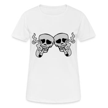2 amis fumant joint - T-shirt respirant Femme - blanc - Devant - AI Model Female 172 dark (172cm)