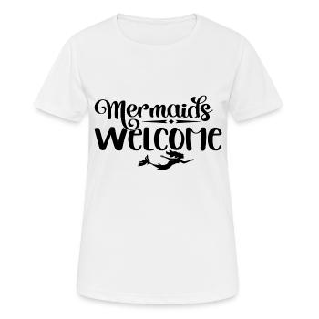 Bienvenue aux sirènes - T-shirt respirant Femme - blanc - Devant - AI Model Female 172 dark (172cm)