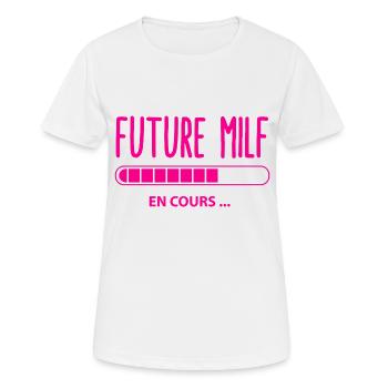 Femme séductrice humour - T-shirt respirant Femme - blanc - Devant - AI Model Female 172 dark (172cm)