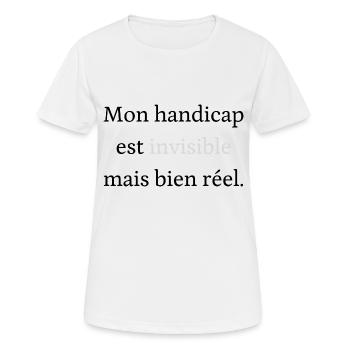 Tee-shirt handicap invisible | Sensibilisation - T-shirt respirant Femme - blanc - Devant - AI Model Female 172 dark (172cm)