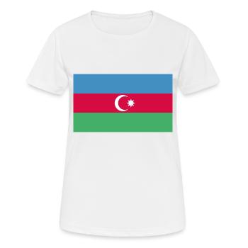 Aserbaidschans Flagge WM EM - Frauen T-Shirt atmungsaktiv - Weiß - Vorne - AI Model Female 172 dark (172cm)