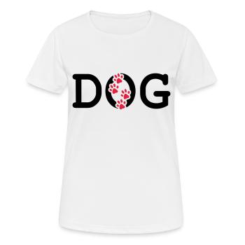Dog - Frauen T-Shirt atmungsaktiv - Weiß - Vorne - AI Model Female 172 dark (172cm)