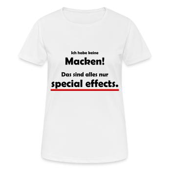 Keine Macken nur special effects - Frauen T-Shirt atmungsaktiv - Weiß - Vorne - AI Model Female 172 dark (172cm)