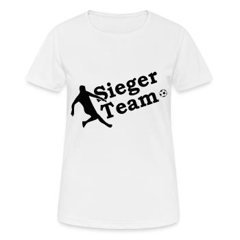 Soccer Fussball - Frauen T-Shirt atmungsaktiv - Weiß - Vorne - AI Model Female 172 dark (172cm)