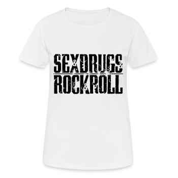 balck sex drugs and rock roll - Women's Breathable T-Shirt - white - Front - AI Model Female 172 dark (172cm)