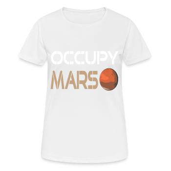 Occupy MARS Retro Awesome Space Planet Adventure - T-shirt respirant Femme - blanc - Devant - AI Model Female 172 dark (172cm)