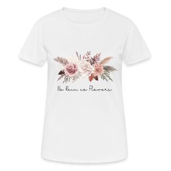 No Rain, no Flowers - Frauen T-Shirt atmungsaktiv - Weiß - Vorne - AI Model Female 172 dark (172cm)