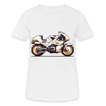 8 Bit Motorrad Rennmaschine als Vektorgrafik - Frauen T-Shirt atmungsaktiv - Weiß - Vorne - AI Model Female 172 dark (172cm)