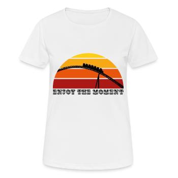 Genieße den Moment - Frauen T-Shirt atmungsaktiv - Weiß - Vorne - AI Model Female 172 dark (172cm)