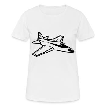 Kampfjet - Frauen T-Shirt atmungsaktiv - Weiß - Vorne - AI Model Female 172 dark (172cm)