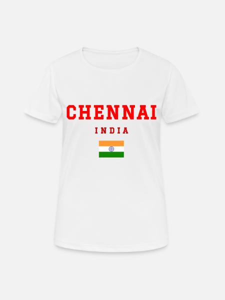 Chennai Indien - Frauen T-Shirt atmungsaktiv - Weiß