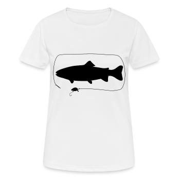 Trout with wobbler - Women's Breathable T-Shirt - white - Front - AI Model Female 172 dark (172cm)