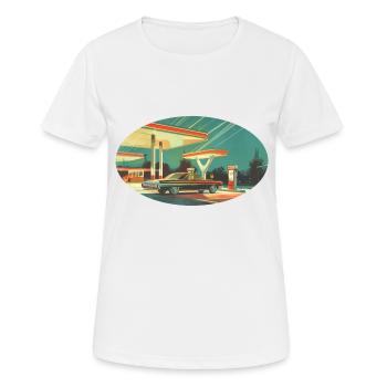 Benzinbrüder Tankstelle - Frauen T-Shirt atmungsaktiv - Weiß - Vorne - AI Model Female 172 dark (172cm)