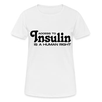 L’accès à l’insuline est un droit humain - T-shirt respirant Femme - blanc - Devant - AI Model Female 172 dark (172cm)