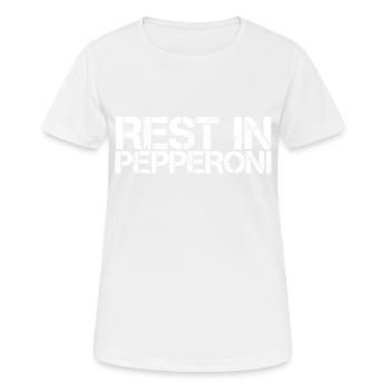 Repos dans le pepperoni 3 - T-shirt respirant Femme - blanc - Devant - AI Model Female 172 dark (172cm)