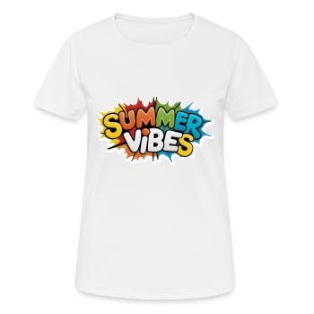 Sommer-Vibes - Frauen T-Shirt atmungsaktiv - Weiß - Vorne - AI Model Female 172 dark (172cm)