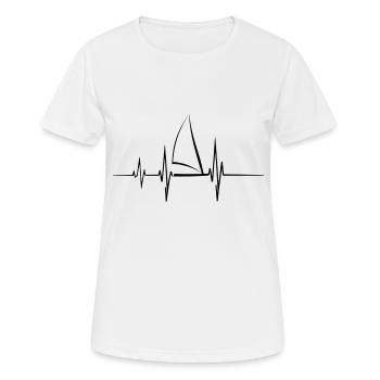 Segelboot Heartbeat Segelboot - Frauen T-Shirt atmungsaktiv - Weiß - Vorne - AI Model Female 172 dark (172cm)