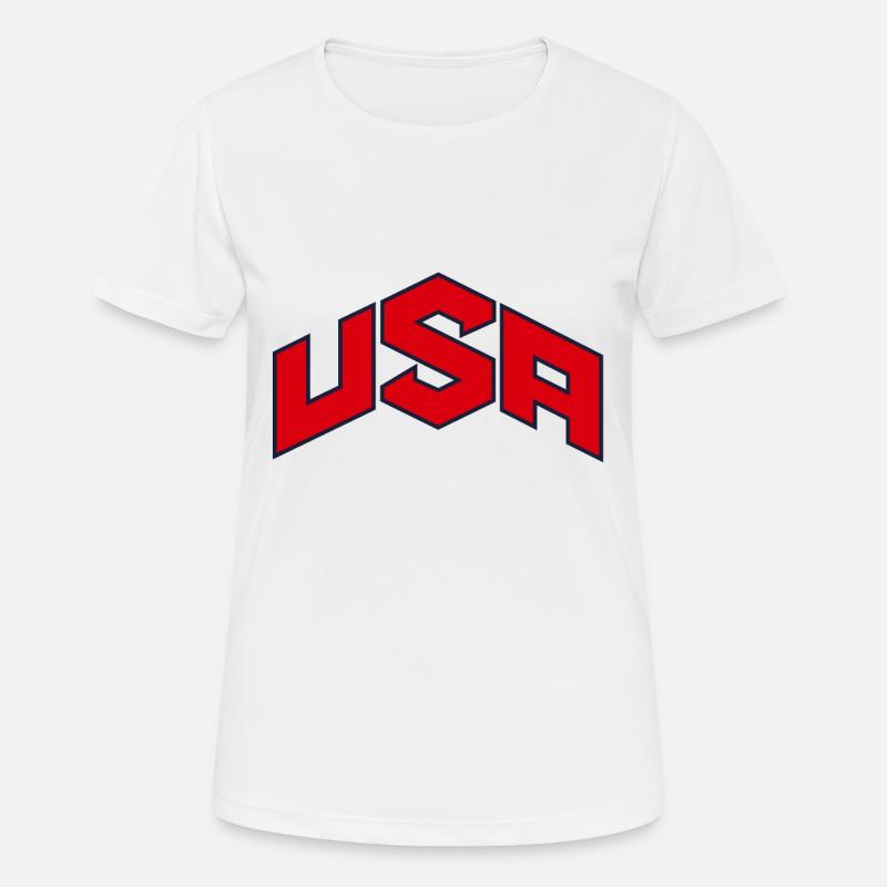 USA - Women's Breathable T-Shirt - white