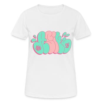Lancer de graffiti Asik streetart - T-shirt respirant Femme - blanc - Devant - AI Model Female 172 dark (172cm)