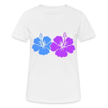 Hibiskus Blume - Frauen T-Shirt atmungsaktiv - Weiß - Vorne - AI Model Female 172 dark (172cm)