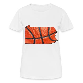Basketball in der Pennsylvania State Landkarte - Frauen T-Shirt atmungsaktiv - Weiß - Vorne - AI Model Female 172 dark (172cm)