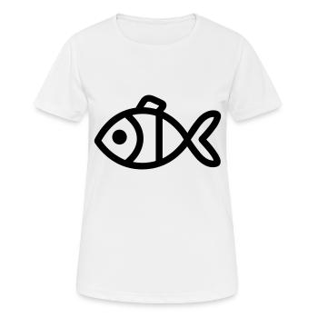 poisson - T-shirt respirant Femme - blanc - Devant - AI Model Female 172 dark (172cm)