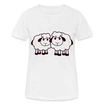 Two Sheep Friends Team Crew Cute Little Baby Dear - Women's Breathable T-Shirt - white - Front - AI Model Female 172 dark (172cm)