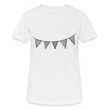 Chaîne fanion - T-shirt respirant Femme - blanc - Devant - AI Model Female 172 dark (172cm)