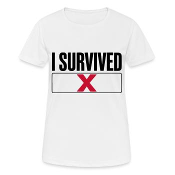 J’ai survécu à X - T-shirt respirant Femme - blanc - Devant - AI Model Female 172 dark (172cm)