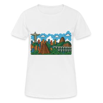 Ville de Rio de Janeiro - T-shirt respirant Femme - blanc - Devant - AI Model Female 172 dark (172cm)