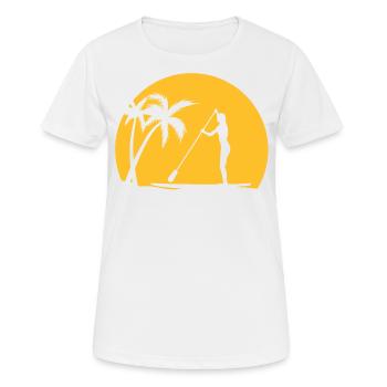 SUP - Frauen T-Shirt atmungsaktiv - Weiß - Vorne - AI Model Female 172 dark (172cm)