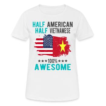 Half American Half Vietnamese - Women's Breathable T-Shirt - white - Front - AI Model Female 172 dark (172cm)