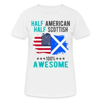 Halb Amerikaner Halb Schotte - Frauen T-Shirt atmungsaktiv - Weiß - Vorne - AI Model Female 172 dark (172cm)