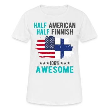Half American Half Finnish - Women's Breathable T-Shirt - white - Front - AI Model Female 172 dark (172cm)