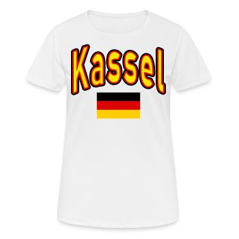 Drapeau allemand de Kassel - T-shirt respirant Femme - blanc - Devant - AI Model Female 172 dark (172cm)