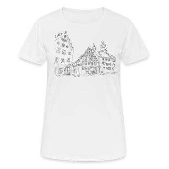 Wemding // Illustration - Frauen T-Shirt atmungsaktiv - Weiß - Vorne - AI Model Female 172 dark (172cm)