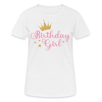 fille d’anniversaire - T-shirt respirant Femme - blanc - Devant - AI Model Female 172 dark (172cm)