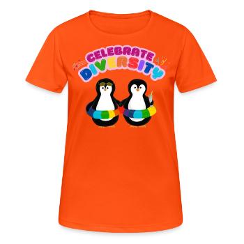Celebrate Diversity - Women's Breathable T-Shirt - neon orange - Front - AI Model Female 172 dark (172cm)