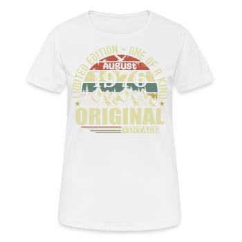Août 1976 Anniversaire Août 1976 Né Août - T-shirt respirant Femme - blanc - Devant - AI Model Female 172 dark (172cm)
