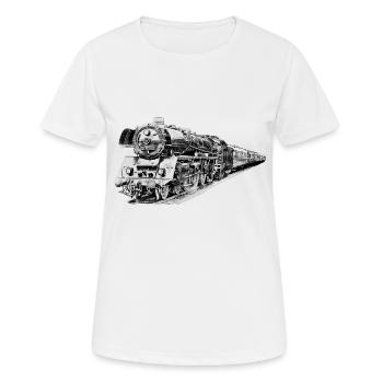 Dampflokomotive - Frauen T-Shirt atmungsaktiv - Weiß - Vorne - AI Model Female 172 dark (172cm)