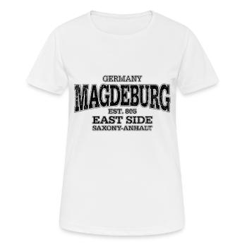 Magdeburg noir (à l'ancienne) - T-shirt respirant Femme - blanc - Devant - AI Model Female 172 dark (172cm)